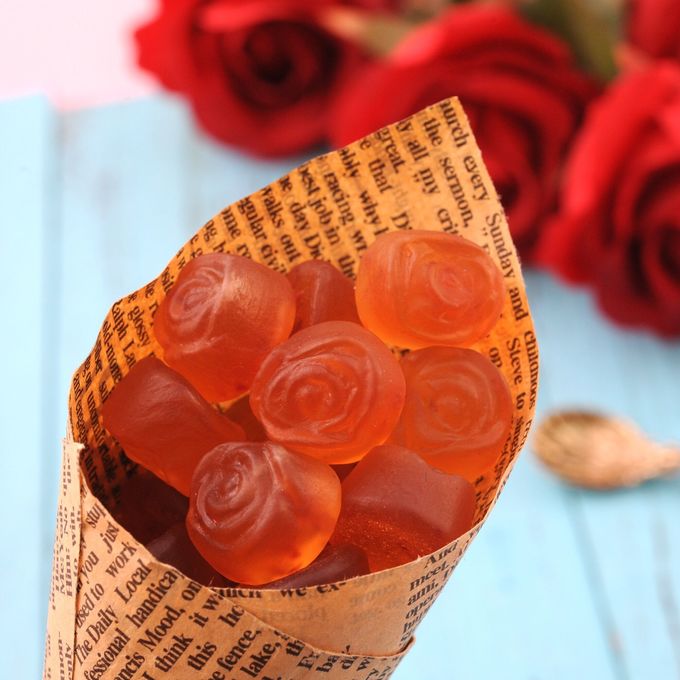 Pelle che migliora la pectina molle Candy gommoso della gelatina con forma del fiore dell'estratto di Rosa