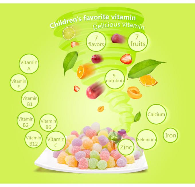 L'allergene non OMG vegetariano di Gummies del multivitaminico di sostegno immune libera
